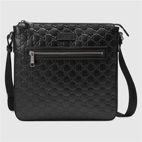 gucci signature pelle messenger uomo originali|Men's Designer Messenger Bags .